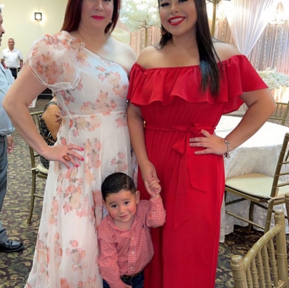 Beautiful asymmetrical floral georgette dress! - Picture 2 of 4